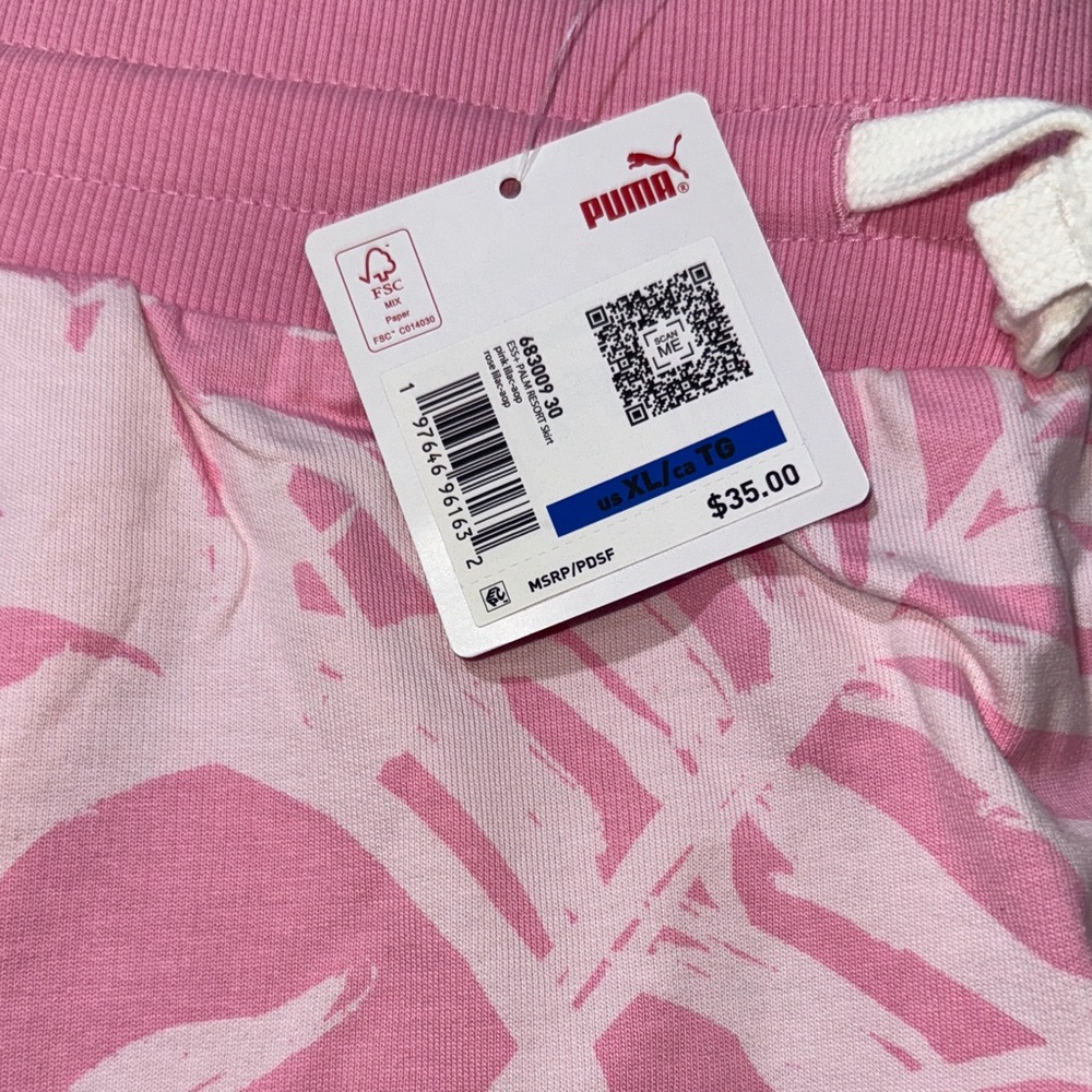 Puma Pink Leaf Print Skirt - Picture 3 of 9